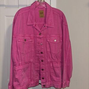 GAP Women's Bright Pink Jean Jacket